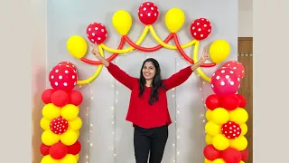 Red & Yellow Theme Balloon Decoration for Birthday