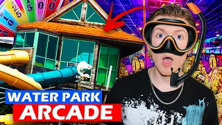 I FOUND THE BIGGEST WATER PARK ARCADE!!! (*WON SO MANY JACKPOTS!*)