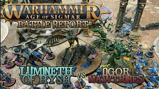 Warhammer: Age of Sigmar Battle Report - Ogor Mawtribes vs. Lumineth of Hysh