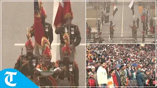 Beating retreat ceremony held at Attari-Wagah border ahead of 74th Republic Day