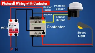 Photocell Sensor Wiring with Contactor || Automatic Day Night Light ON/OFF