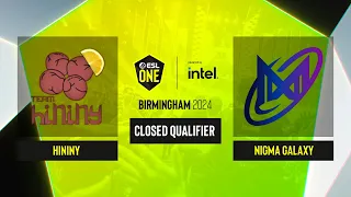 Dota2 - Hininy vs Nigma Galaxy - Game 1 - ESL One Birmingham 2024 - CQ - MENA