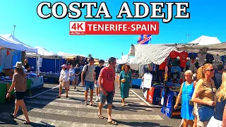 TENERIFE - COSTA ADEJE | How Busy it was Yesterday in this Place? ☀️ 4K Walk ● February 2024