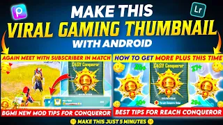 How To Make Viral Gaming Thumbnail In Picsart | Bgmi Rank Push Thumbnail Editing