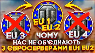 🔔ЧОМУ НАС НЕ ОБ'ЄДНАЮТЬ З СЕРВЕРАМИ ЄВРОПИ EU1 EU2 ЧИ СКОРО ЦЕ БУДЕ? ОБ'ЄДНАННЯ СЕРВЕРІВ НОВИНИ WOT