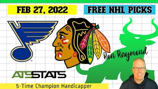 St  Louis Blues vs  Chicago Blackhawks Prediction 2-27-22 - Free NHL Picks