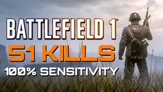 Battlefield 1: 51 Kills on 100% Sensitivity with Controller Cam (PS4 PRO Multiplayer Gameplay)