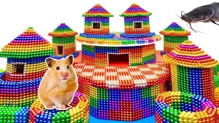 Build Fish Pond Around Castle For Hamster Catfish With Magnetic Balls (Satisfying) - Magnetic Cube