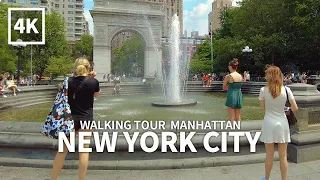 [4K] NEW YORK CITY - Walking around Washington Square Park, Saturday Afternoon, Midtown Manhattan