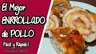 Como Hacer POLLO ENROLLADO con JAMÓN y QUESO 😱 | Enrrollado.de POLLO al HORNO | Fácil y Rápido