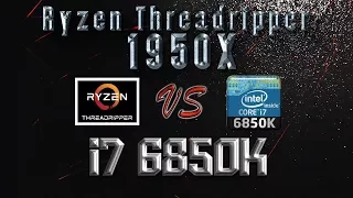 Ryzen Threadripper 1950X vs i7 6850K Benchmarks | Gaming Tests | Office & Encoding CPU Review