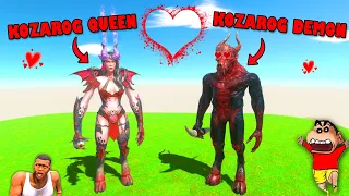 SHINCHAN KOZAROG DEMON MARRY KOZAROG QUEEN In Animal Revolt Battle Simulator with CHOP