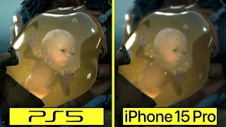 Death Stranding PS5 vs iPhone 15 Pro (Recommended Default Settings) Graphics Comparison