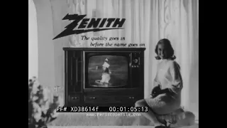 1960s ZENITH COLOR TV COMMERCIAL   AFC AUTOMATIC FINE TUNING CONTROL SYSTEM  XD38614f