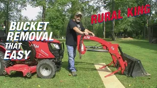 How To Remove The Bucket from a   RK24 subcompact tractor - Rural King