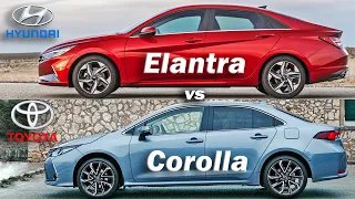 2021 Hyundai Elantra vs Toyota Corolla, Elantra vs Corolla - visual compare