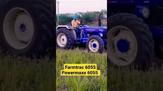 Farmtrac 6055 powermaxx 4wd with 13 cultivator #shorts #like #youtube #love #tractor #trending