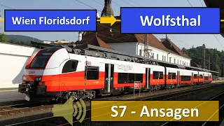 S7 Wolfsthal - Flughafen Wien - Floridsdorf | ÖBB Ansagen