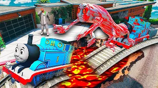 FRANKLIN CONTROLLING THOMAS TRAIN TO SAVE SHINCHAN IN GTA 5 | GTA5 ZOMBIE THOMAS TRAIN