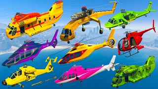 GTA V: Every Colored Helicopters Best Extreme Longer Crash and Fail Compilation (60FPS)