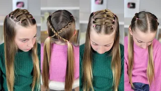 Dos peinados fáciles para niñas / Peinados en 5 minutos/ 5 minute hairstyle tutorial