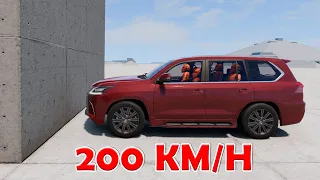 Lexus LX 570 vs Wall 200 KM/H - BeamNG Drive