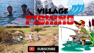 Gor Tana Fishing - Traditional Fishing in Water Flow -  Catch Fish From Paddy FarmVillageGirlFishing