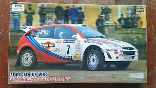 Hasegawa 1/24 Ford Focus WRC 1999 Rally of Great Britain | Plastic Model Kit Unboxing