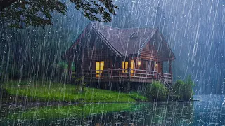 Pioggia Rilassante per Dormire - Forti Piogge, Vento Forte e Tuoni nella Foresta Nebbiosa
