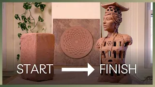 Sculpting A Solid Block of Clay Into A Work of Art