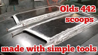 Olds 442 hood scoops made with simple tools