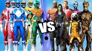 MIGHTY MORPHIN POWER RANGERS vs GUARDIANS OF THE GALAXY - Epic battle