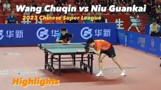 Wang Chuqin 王楚钦 vs Niu Guankai 牛冠凯 | 2023 Chinese Super League (Round 4) Highlights