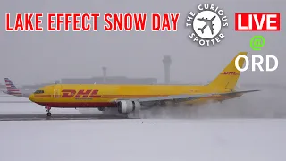 LAKE EFFECT SNOW DAY 🔴 LIVE plane spotting @Chicago O'Hare (ORD) streamed on 1/29/2022