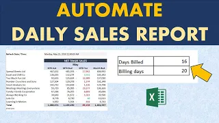 Excel Daily Sales Report - Automating monthly Days billed and Billings days