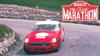 Stirling Moss tackles the Stelvio Pass in an MGB | 1989 Classic Marathon Rally