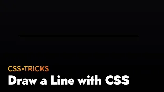 How to Draw a Line with CSS