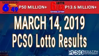 PCSO Lotto Results Today March 14, 2019 (6/49, 6/42, 6D, Swertres, STL & EZ2)