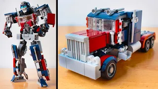 I made a Lego Optimus Prime, and it transforms!