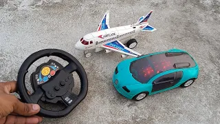 Toy Rc Airplane and Toy Rc Car | Airbus A380 | Airplane | 3d lights rc car | car racing || car drift