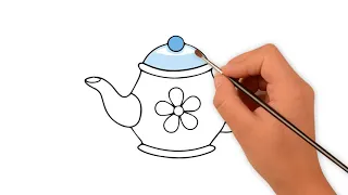 How To Draw a teapot  - Art For Kids