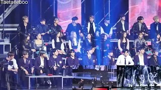 190106 WannaOne, Twice, Stay Kids, Reaktion To BTS - Fake Love @ GDA by FanCam