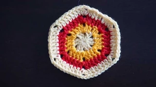 Простой шестиугольный мотив крючком / Simple crochet hexagon