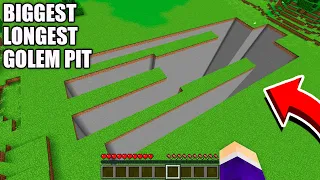 Where does THIS BIGGEST and LONGEST GOLEM PIT LEAD in Minecraft ? CURSED GOLEM TUNNEL !