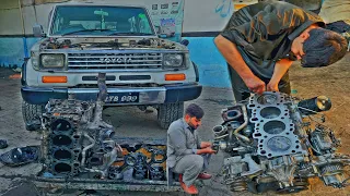 Rebuilding Toyota land cruiser 1kz T-e engine completely | Restoration of Land Cruiser engine