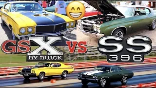 1970 Buick GSX vs 1970 Chevelle SS - PURE STOCK DRAG RACE (Best of 3)