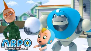 Arpo the Robot | WINTER SNOWBALL FIGHT! | Christmas Funny Cartoons for Kids | Arpo and Daniel
