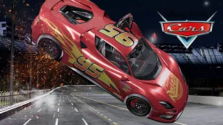 Lightning McQueen's Big Crash | Cars Movie Remake | BeamNG.Drive Movie