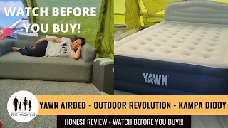 Yawn Airbed, Outdoor Revolution Sofa & Kampa Diddy Heater - Review