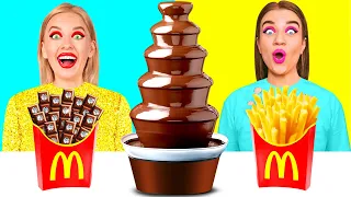 Chica Rica vs Chica Pobre Desafío De Fondue De Chocolate | Batalla de Comida por BooBoom Challenge